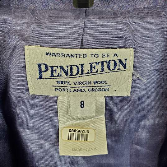 Pendleton Women Purple Wool Blazer Sz 8 image number 3
