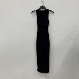 Zara Womens Black Knitted V-Neck Sleeveless Pullover Maxi Dress Size Small
