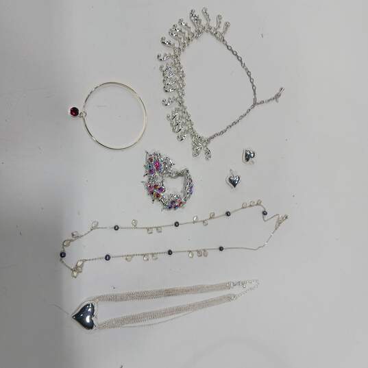 Bundle of Assorted Silver Tone Jewelry image number 1