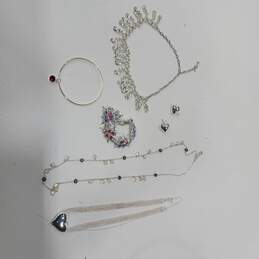 Bundle of Assorted Silver Tone Jewelry