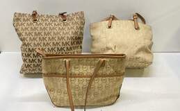 Michael Kors Assorted Bundle Lot Set of 3 Canvas Handbags alternative image
