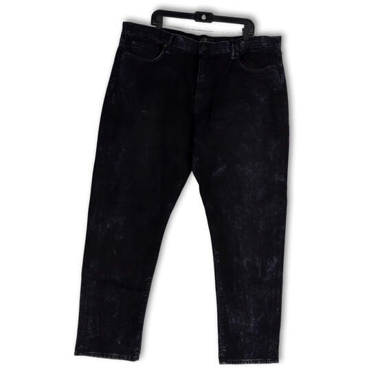 Womens Black Dark Wash Stretch Pockets Straight Leg Jeans Size W42xL32 image number 1