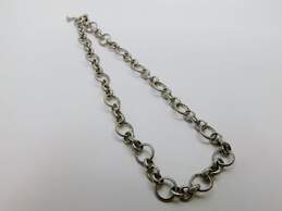Judith Ripka 925 Sterling Silver Fancy Textured Link Chain & Citrine Toggle Clasp 83.2g