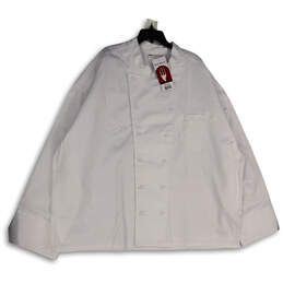 NWT Mens White Collared Long Sleeve Double Breasted Chef Coat Size 62