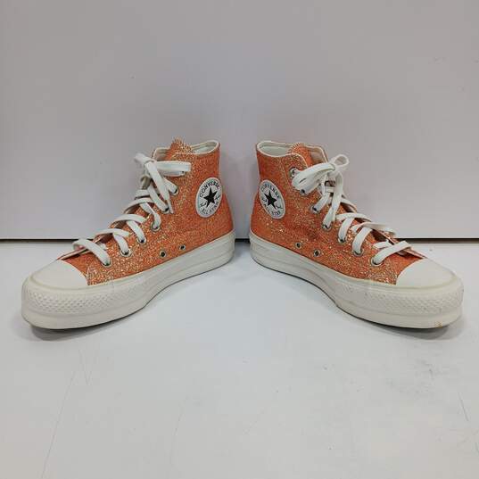 Converse Orange Sparkle Shoes Size 6.5 image number 2