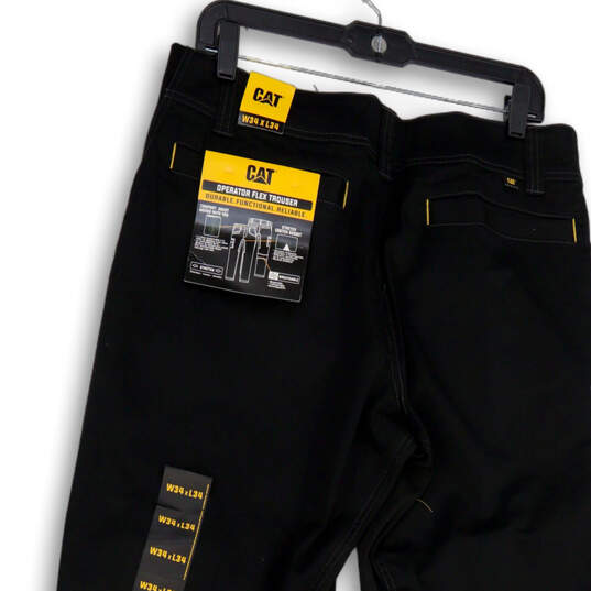 NWT Mens Black Flat front Cargo Pockets Casual Trouser Pants Size 34x34 image number 4