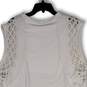 NWT Womens White Lace Round Neck Sleeveless Pullover Blouse Top Size S image number 4