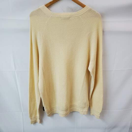 French Connection Beige Yellow Waffle Knit Sweater Size L with Tags image number 4