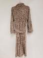 Womens Brown Beige Leopard Print Long Sleeve Belted One Pieces Robe Size L image number 2