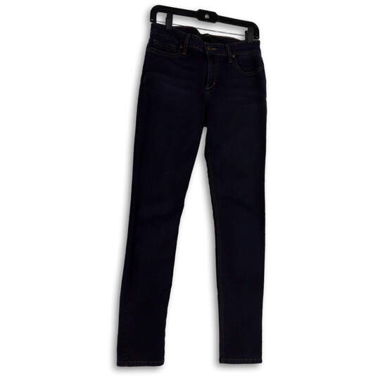 Womens Blue Denim Dark Wash Pockets Stretch Skinny Leg Jeans Size W29 image number 1