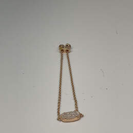 Designer Kendra Scott Gold-Tone Crystal Cut Stone Link Chain Bracelet