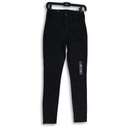 Gap Womens Black 5-Pocket Design Dark Wash Skinny Leg Jeans Size 25/0R