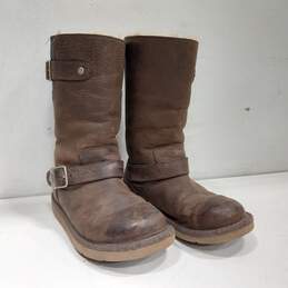 UGG Brown Leather Tall Boots Women's Size 5