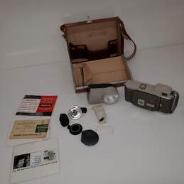 Untested Vintage Unfolding Instant Camera w/ Accessories & Case P/R
