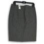 NWT Ann Taylor Womens Gray Flat Front Back Zip Straight & Pencil Skirt Size 8 image number 2