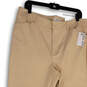 NWT Womens Beige Regular Fit Pockets Flat Front Stretch Chino Pants Size 16 image number 3