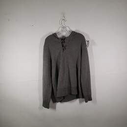 Mens Extra Fine Merino Wool Knitted Long Sleeve Hooded Pullover Sweater Size L
