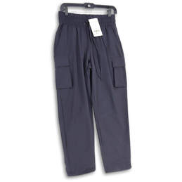 NWT Womens Black Drawstring Slash Pocket Pull-On Cargo Pants Size Small