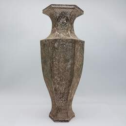 Suhai Sterling Silver Handmade Filigree Birds & Flower design 12" Vase 1.4lbs