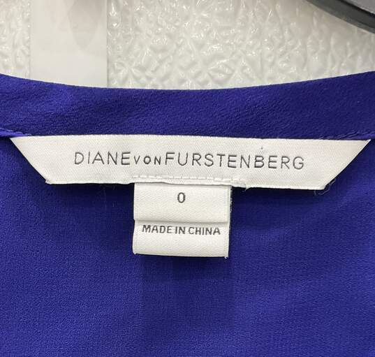 Diane von Furstenberg Women's Size 0 Blue Sheer Top image number 2