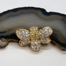 Designer Swarovski Gold-Tone Rhinestone Bumble Bee Fashionble Brooch Pin