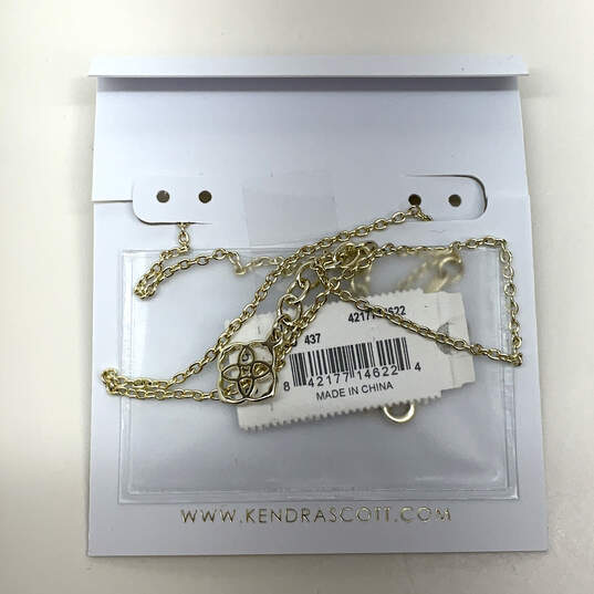 Designer Kendra Scott Gold-Tone Blue Crystal Pendant Necklace w/ Dust Bag image number 4