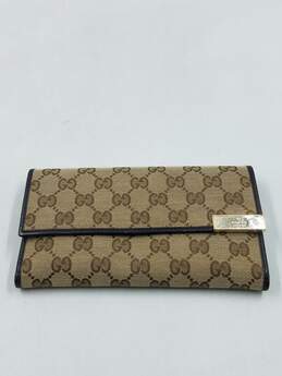 Authentic Gucci GG Brown Long Wallet