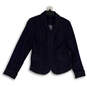 Womens Blue Denim Notch Collar Flap Pocket Long Sleeve Jean Jacket Size 6 image number 1