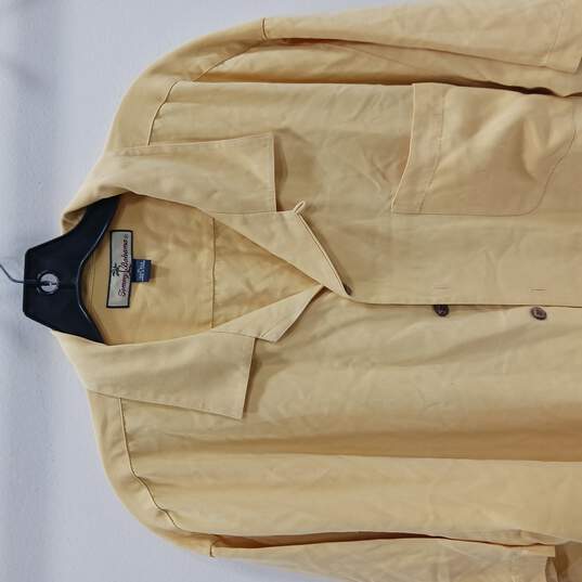 Tommy Bahama Yellow Silk Button Up Shirt Men's Size XL image number 2