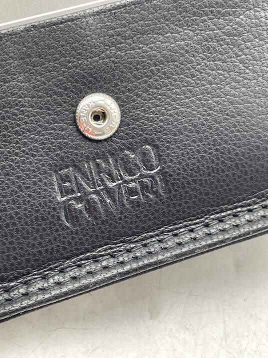 Enrico Coveri Mens Black Leather Card Holder Bifold Wallet W-0503590-Iri Men Black Card Wallet image number 5