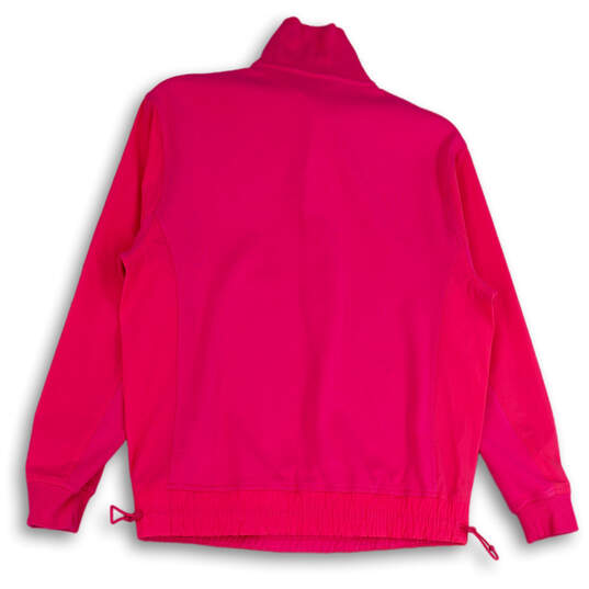 Womens Pink Short Sleeve Mock Neck Half Zip Pullover Sweatshirt Size XXS image number 2