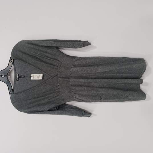 Express Gray V-Neck Sweater Dress Women's Size XS image number 1