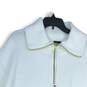 NWT Talbots Womens White Knitted Spread Collar 1/2 Zip Pullover Sweater Size XL image number 3