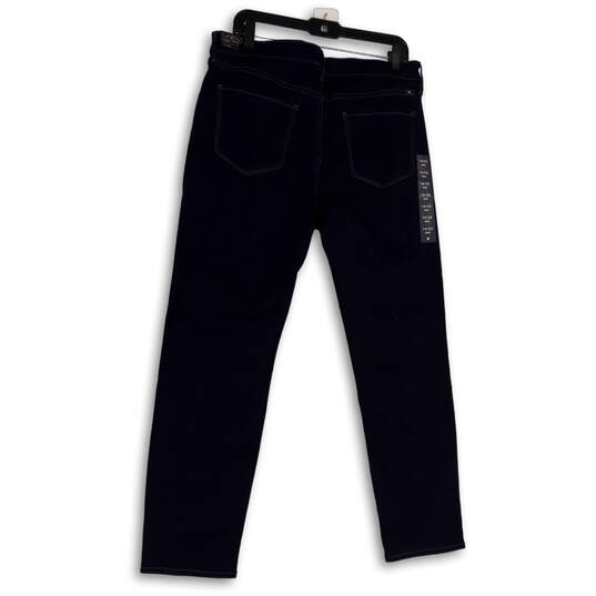 NWT Womens Blue Denim Dark Wash Pockets Stretch Ankle Skinny Jeans Sz 14/32 image number 2