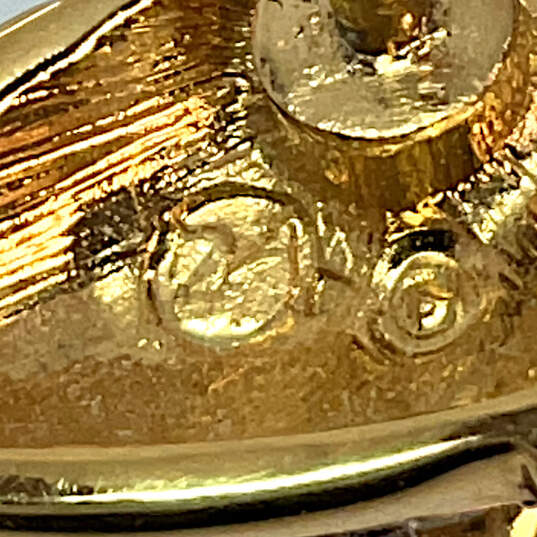 Designer Swarovski Gold-Tone Pave Crystal Cut Stone Baby Seal Lapel Pin image number 5