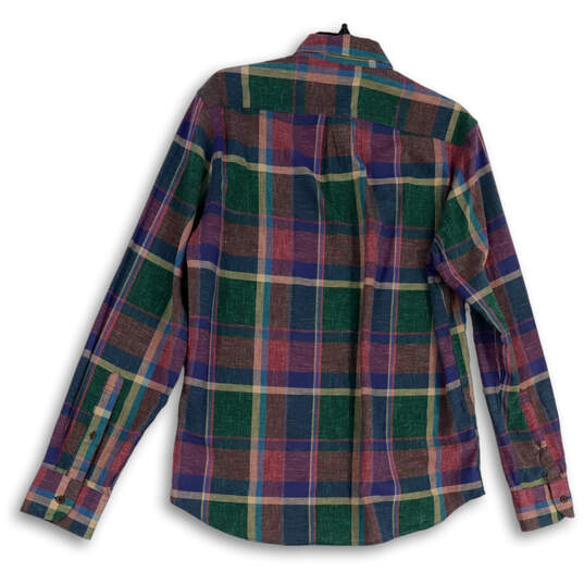 Mens Multicolor Plaid Long Sleeve Collared Flannel Button-Up Shirt Size M image number 2