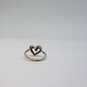 SZ 10k White Gold Heart Diamond Size 7 Ring 2.7g image number 8
