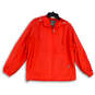 Womens Red Long Sleeve Pockets Drawstring Full-Zip Hoodie Size Small image number 1