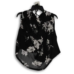 NWT Womens Black Floral Drape Neck Sleeveless Pullover Blouse Top Size 3X alternative image