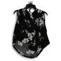 NWT Womens Black Floral Drape Neck Sleeveless Pullover Blouse Top Size 3X image number 2