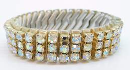 Vintage Icy Aurora Borealis Clip-On Earrings Necklace & Stretch Bracelet 120.6g alternative image