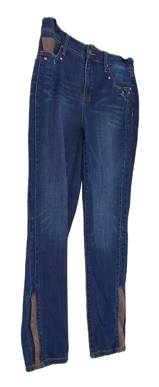 Womens Blue Medium Wash Pockets Straight Leg Denim Jeans Size 6R image number 1