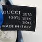 AUTHENTICATED Gucci Powder Blue Monogram Logo Silk Mens Neck Tie image number 3