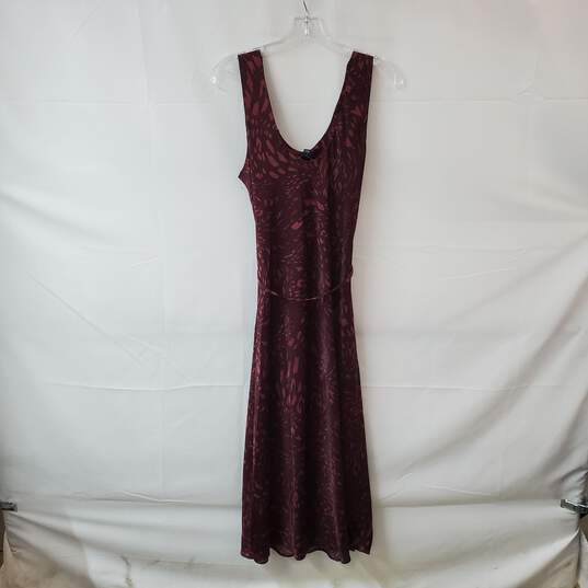 I.N.C. Burgundy Sleeveless Belted Dress WM Size L NWT image number 2
