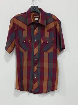 Wrangler Short Sleeve Button Up Shirt Men's Size M