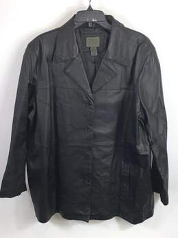 John Paul Richard Women Black Leather Jacket Sz 22
