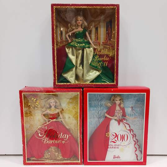 Bundle of 3 Holiday Barbie Dolls In Box image number 6