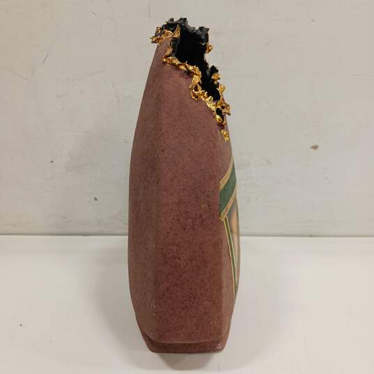 Signed Moose Motif Pottery Decorative Vase image number 4