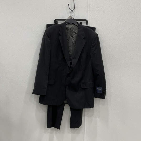 NWT Mens Black Single Breasted Blazer And Pants Two-Piece Suit Set Size 48L image number 1