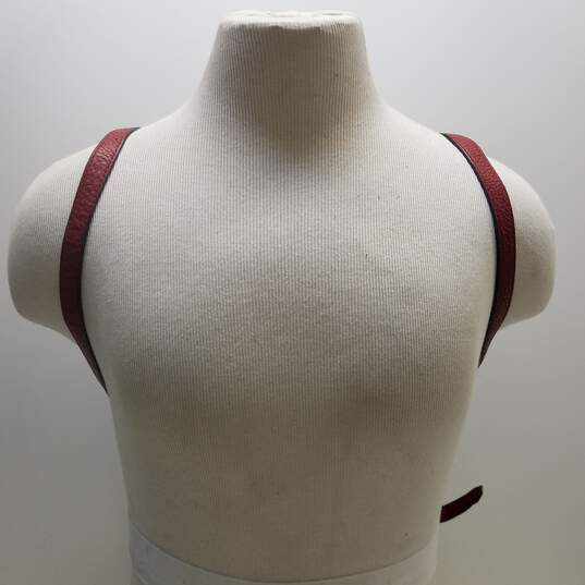 Michael Kors Leather Rhea Zip Medium Backpack Red image number 8